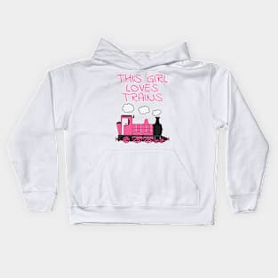 This Girl Loves Trains, Pink Steam Train Kids Hoodie